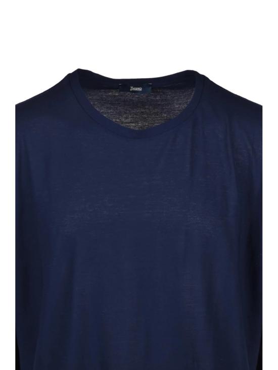 25SS 에르노 반팔 티셔츠 파란색 면 티셔츠 - HERNO