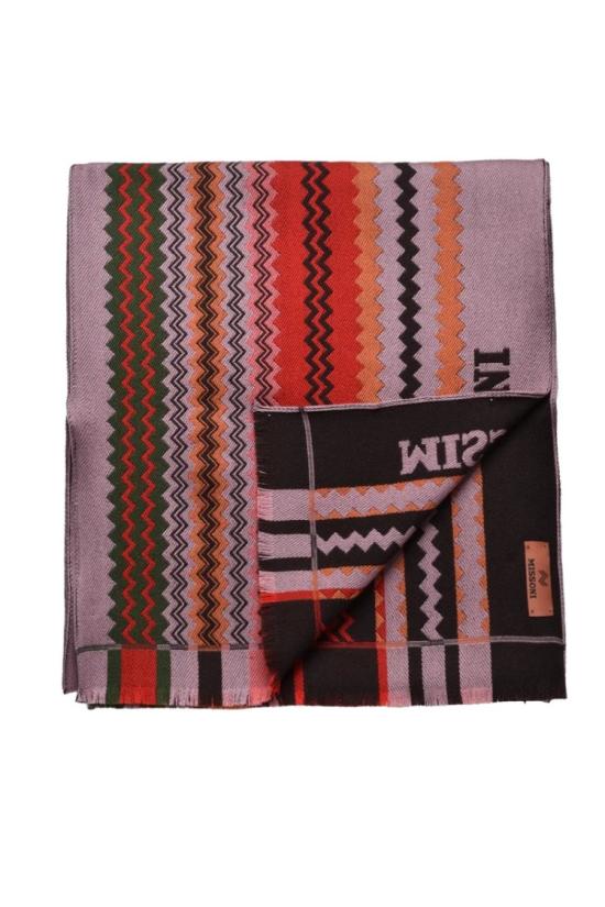  미소니 머플러/스카프 빨간색과 녹색의 울 스카프 - MISSONI