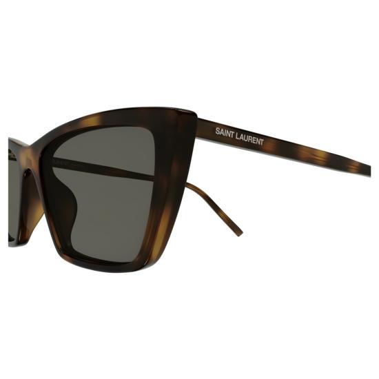 25FW 생로랑 선글라스 SL 737 마이카 씬 앵귤러 토터스쉘 캣아이 - SAINT LAURENT