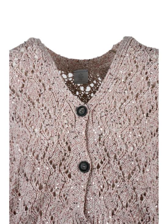 25SS 일레븐티 니트웨어 핑크색 면 폴리아미드 폴리에스터 소재의 반팔 가디건 - ELEVENTY