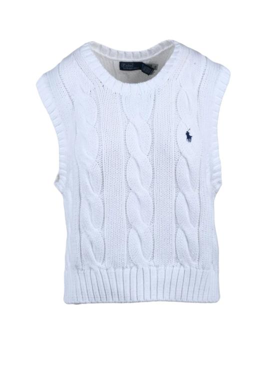 25SS 폴로 랄프로렌 니트웨어 흰색 면 조끼