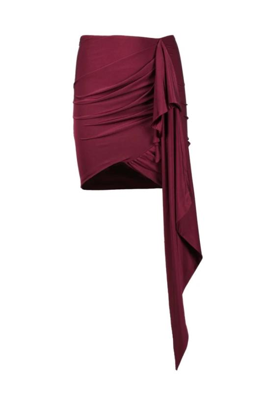  나인 미니츠 스커트 빨간색 폴리에스터