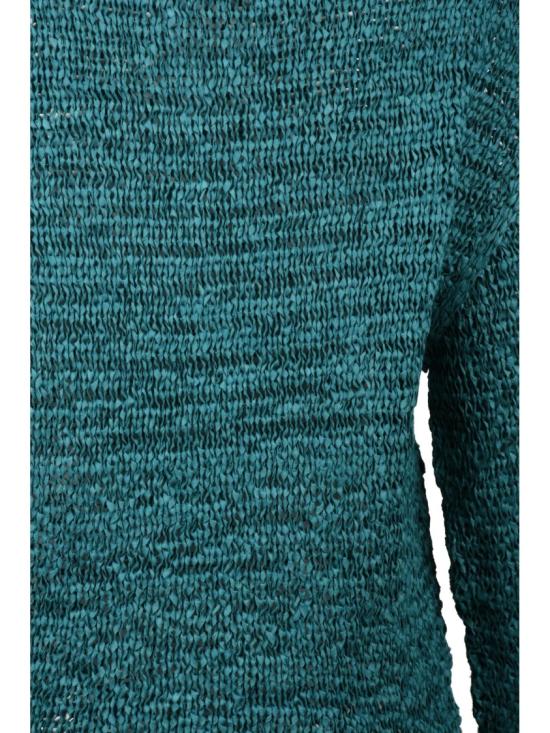 25SS 알파스튜디오 니트웨어 녹색 폴리에스터 폴리아미드 브레이드 리본 보트 스웨터 - ALPHA STUDIO