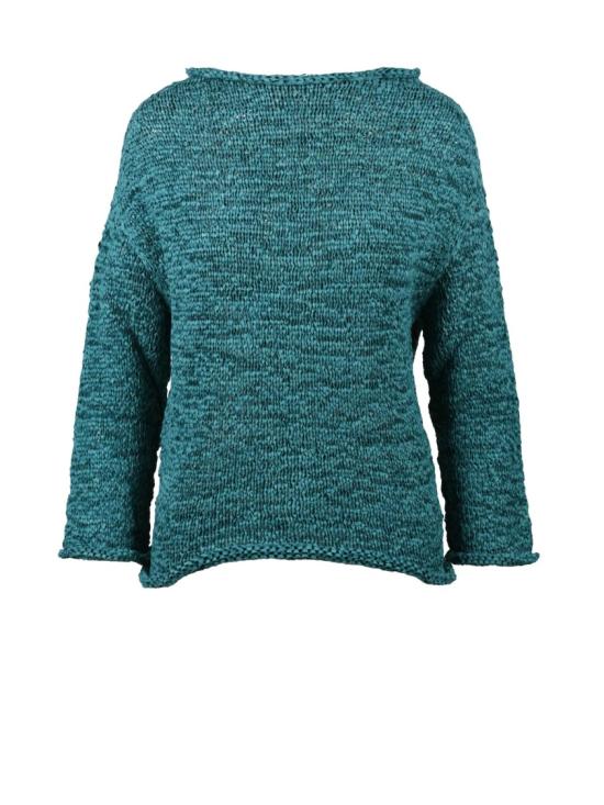 25SS 알파스튜디오 니트웨어 녹색 폴리에스터 폴리아미드 브레이드 리본 보트 스웨터