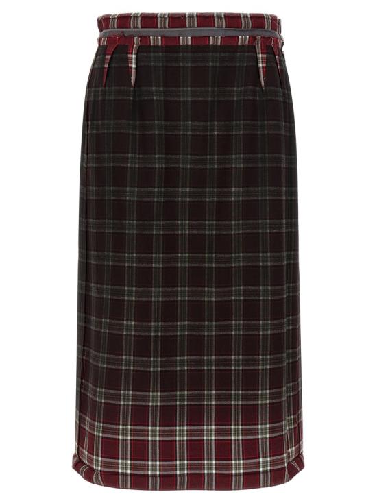 26SS 마르지엘라 페이디드 체크 울 스커트 S51ME0053M35710001F Black