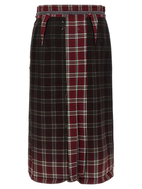 26SS 마르지엘라 페이디드 체크 울 스커트 S51ME0053M35710001F Black - MAISON MARGIELA