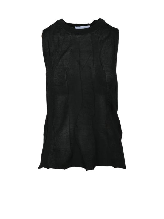 25SS 알파스튜디오 니트웨어 검정색 비스코스 폴리에스터 조끼