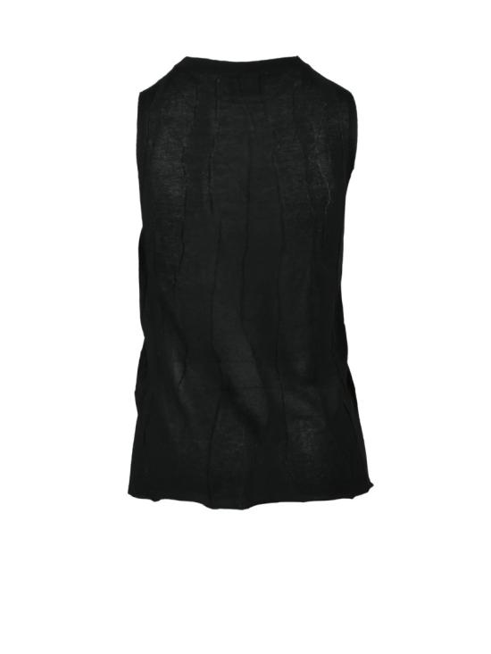 25SS 알파스튜디오 니트웨어 검정색 비스코스 폴리에스터 조끼 - ALPHA STUDIO