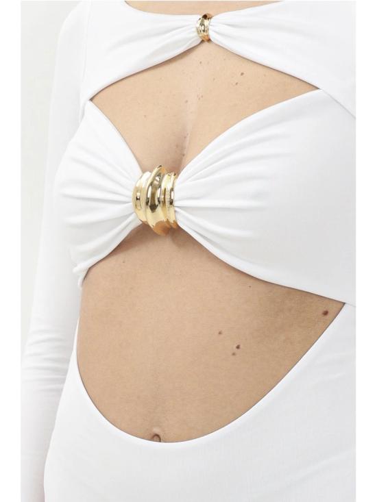 25SS 엘리자베타프랜치 바디수트 티셔츠 화이트 비스코스 바디수트 - ELISABETTA FRANCHI
