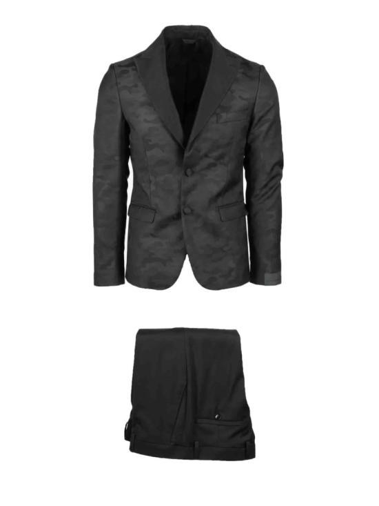  Alessandro Dell Acqua 수트 세트 갈색/검정색 버진 울 정장