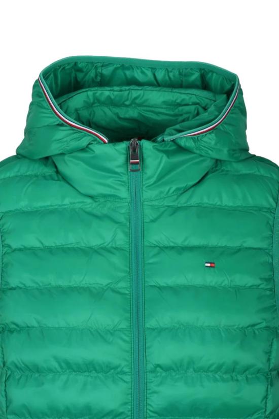  타미힐피거 패딩 조끼 녹색 패딩 폴리에스터 조끼 - TOMMY HILFIGER