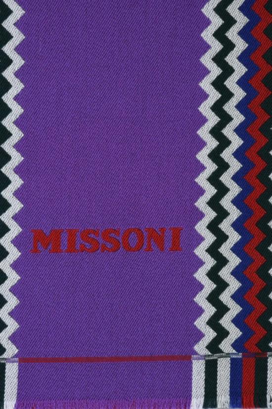  미소니 머플러/스카프 보라색과 녹색이 섞인 울 스카프 - MISSONI