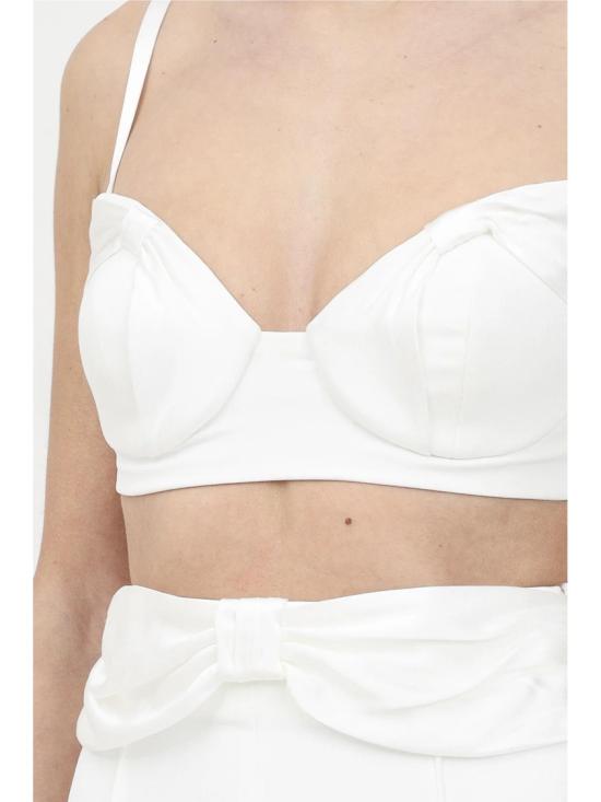 25SS 엘리자베타프랜치 민소매 티셔츠 흰색 폴리에스터 엘라스테인 - ELISABETTA FRANCHI