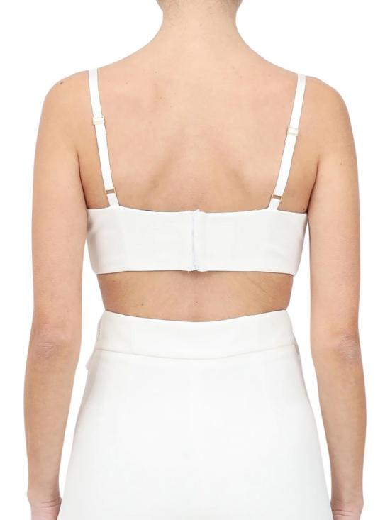 25SS 엘리자베타프랜치 민소매 티셔츠 흰색 폴리에스터 엘라스테인 - ELISABETTA FRANCHI
