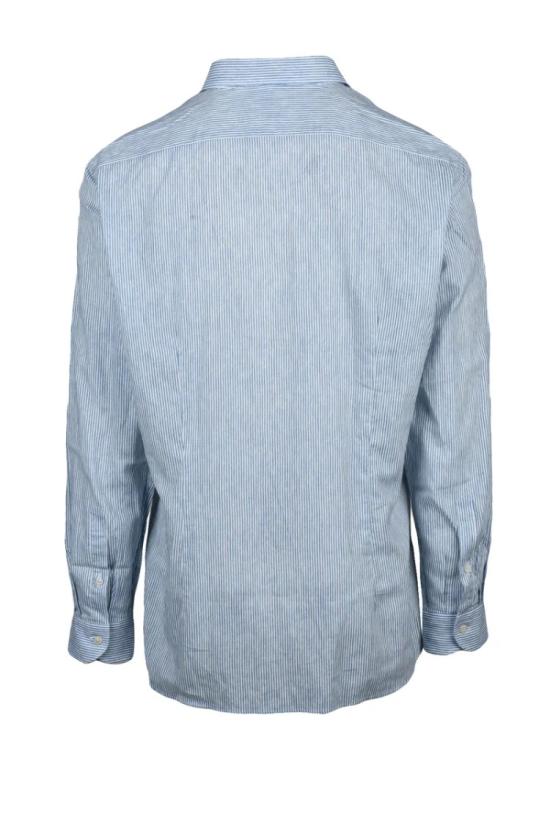25SS Brio 긴팔 셔츠 화이트 스카이 블루 코튼 린넨 - OTHER BRANDS