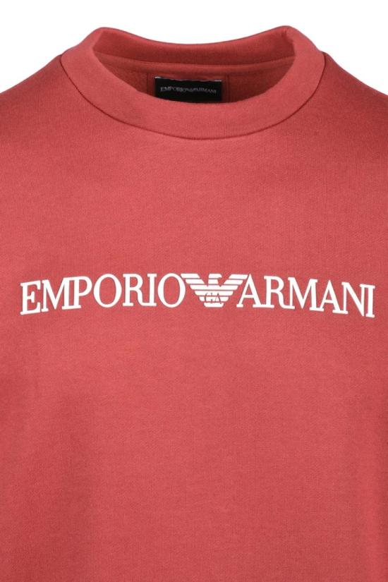  엠포리오 아르마니 긴팔 티셔츠 브라운 모달 코튼 크루넥 스웨트셔츠 - EMPORIO ARMANI