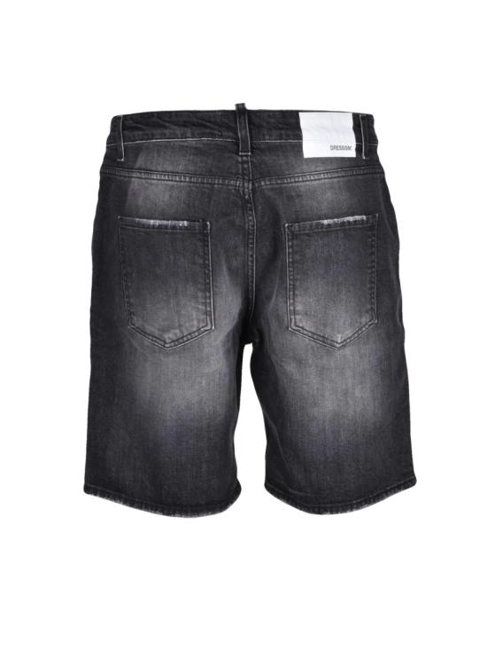25SS Dressism. 데님 숏팬츠 검정색 면 버뮤다 반바지 - DRESSISM.