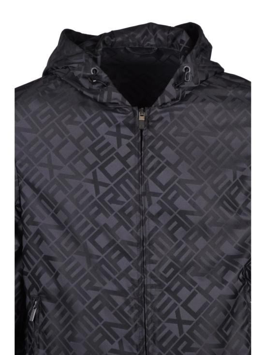 25SS 알마니 자켓 검정색 폴리에스터 방풍 재킷 - ARMANI