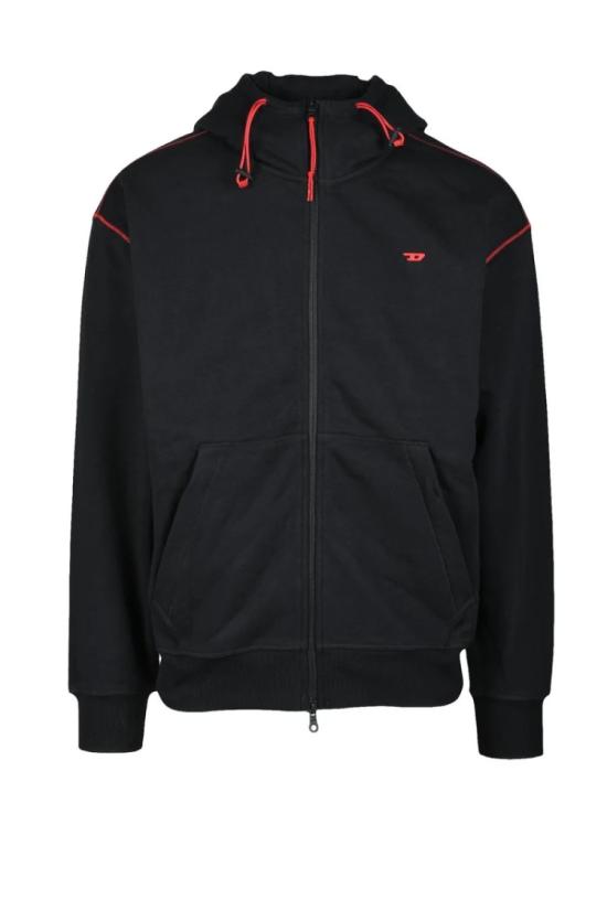  Diesel Sport 후드 티셔츠 블랙 스포츠 스웨트셔츠