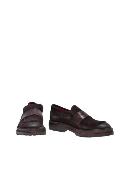  Wow Made In Italy 로퍼 갈색 스웨이드 가죽 고무 남성용 - OTHER BRANDS