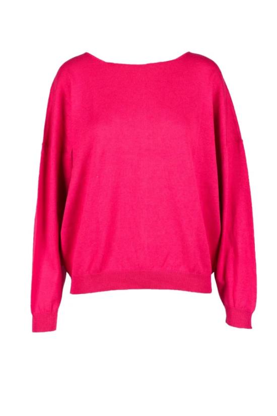  비유 니트웨어 푸시아 코튼 캐시미어 스웨터