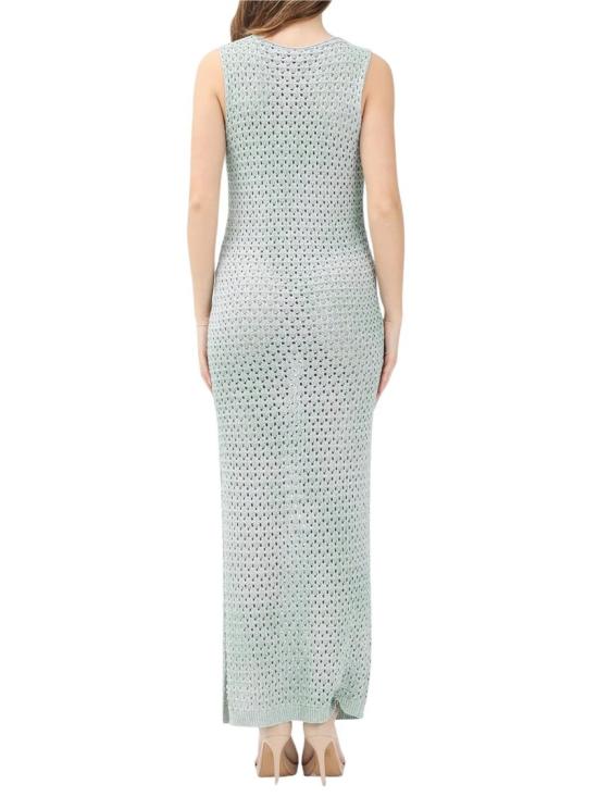 25SS 아켑 니트웨어 녹색 비스코스 폴리에스터 스트레이트 니트 드레스 - AKEP