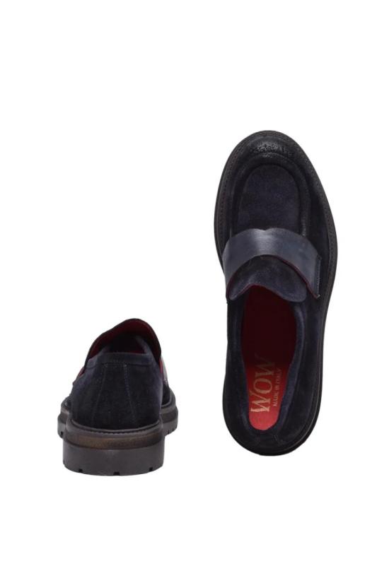  Wow Made In Italy 로퍼 블루 스웨이드 가죽 고무 남성용 스웨이드 - OTHER BRANDS