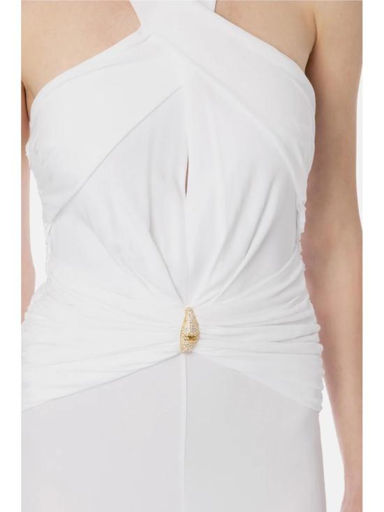 25SS 엘리자베타프랜치 미디 원피스 화이트 비스코스 미디 드레스 - ELISABETTA FRANCHI