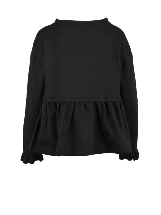  Gio.Tta 긴팔 티셔츠 블랙 코튼 엘라스테인 여성용 크롭 스웨트셔츠 - OTHER BRANDS
