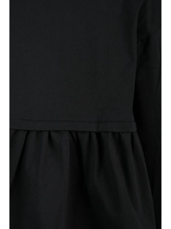  Gio.Tta 긴팔 티셔츠 블랙 코튼 엘라스테인 여성용 크롭 스웨트셔츠 - OTHER BRANDS