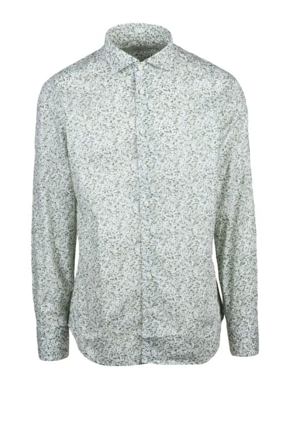 25SS Mariano Napoli 긴팔 셔츠 흰색과 녹색 면