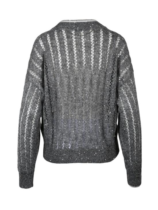 25SS 브루넬로 쿠치넬리 니트웨어 회색 트리코 린넨 나일론 가디건 - BRUNELLO CUCINELLI