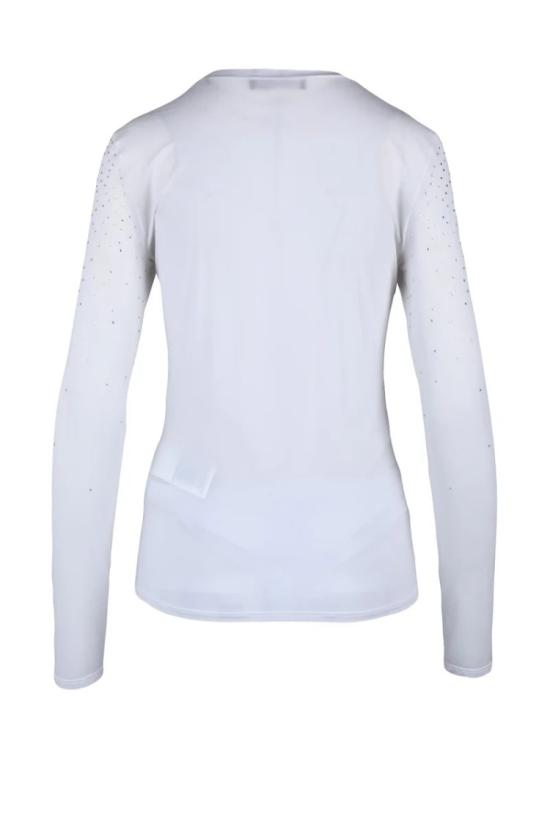 25SS 막스마라 긴팔 티셔츠 화이트 기능성 스트레치 폴리아미드 엘라스테인 티셔츠 - MAX MARA