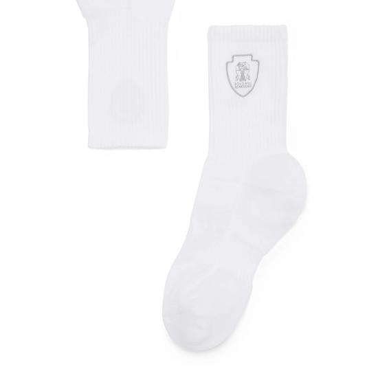 26SS 브루넬로 쿠치넬리 양말 MCS95585T CR59 WHITE GREY - BRUNELLO CUCINELLI