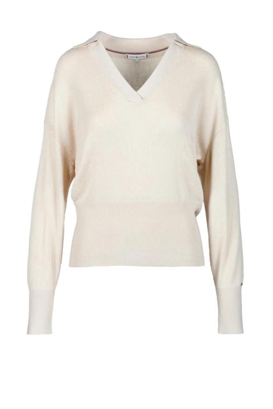  타미힐피거 니트웨어 베이지색 여성 니트 스웨터