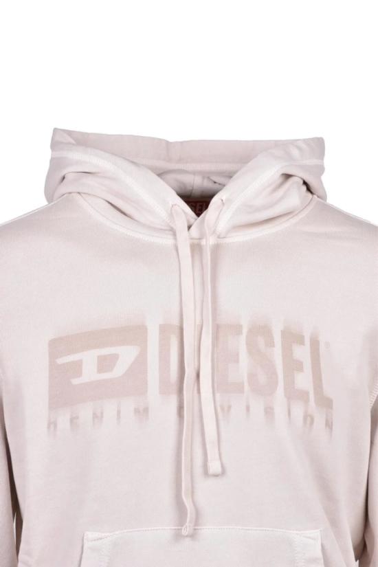  디젤 탑 베이지색 면 남성용 후드티 - DIESEL