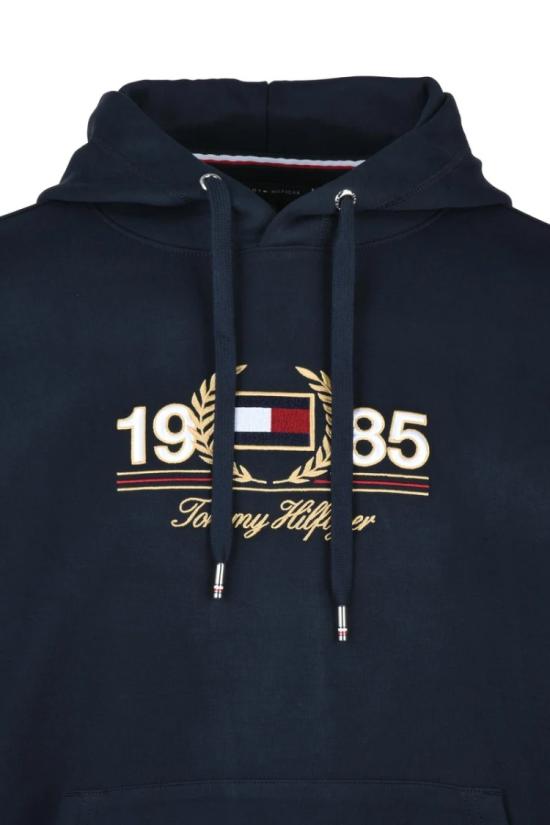 25SS 타미힐피거 탑 파란색 면 폴리에스터 후드티 - TOMMY HILFIGER