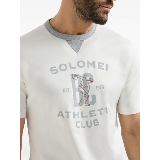 26SS 브루넬로 쿠치넬리 로고 티셔츠 M0B131001G CFR27 WHITE GREY - BRUNELLO CUCINELLI