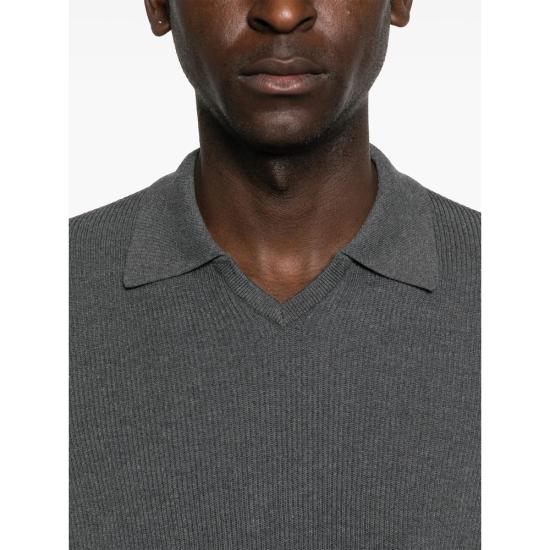 26SS 브루넬로 쿠치넬리 잉글리시 립 코튼 니트 폴로셔츠 M29400015 CB869 GREY - BRUNELLO CUCINELLI