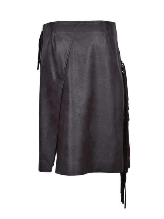  스텔라 맥카트니 미디 스커트 갈색 폴리에스터 비스코스 소재 여성용 인조 가죽 - STELLA MCCARTNEY
