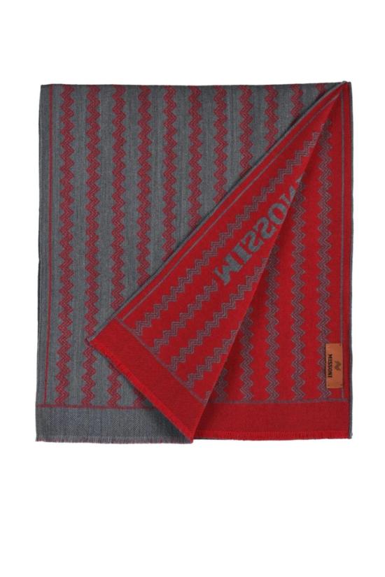  미소니 머플러/스카프 회색빛이 도는 빨간색 울 스카프 - MISSONI