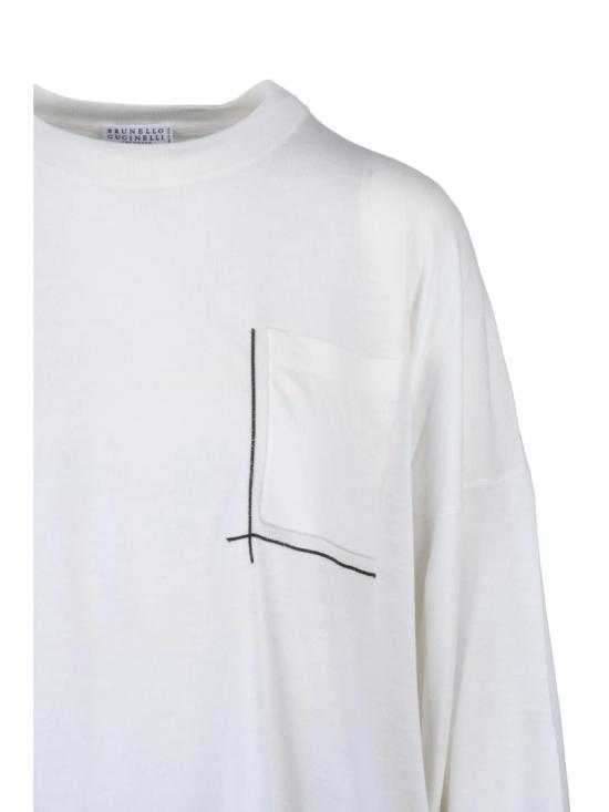 25SS 브루넬로 쿠치넬리 니트웨어 화이트 버진 울 캐시미어 여성 스웨터 - BRUNELLO CUCINELLI