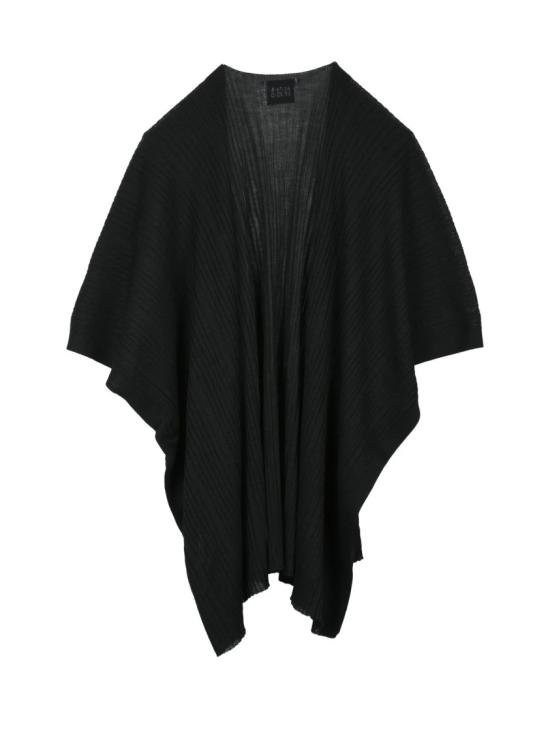 25SS 알파스튜디오 니트웨어 블랙 비스코스 폴리에스터 오픈 가디건 - ALPHA STUDIO
