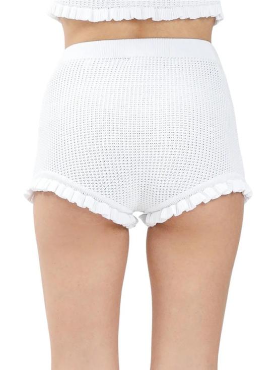 25SS 엘리자베타프랜치 숏팬츠 흰색 비스코스 폴리에스터 여성용 반바지 - ELISABETTA FRANCHI