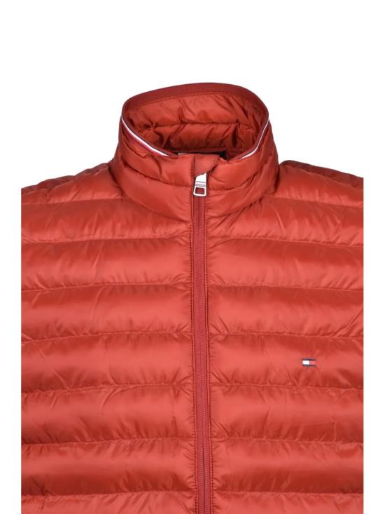  타미힐피거 자켓 러스트 컬러 폴리에스터 남성용 패딩 조끼 - TOMMY HILFIGER