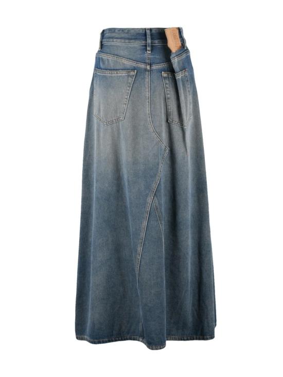  MM6 메종마르지엘라 데님 스커트 여성용  코튼 롱  스커트 - MM6 MAISON MARGIELA