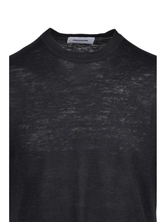 25SS Dressism. 반팔 티셔츠 블랙 린넨 코튼 니트 탑 - OTHER BRANDS