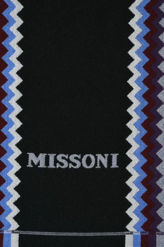  미소니 머플러/스카프 블랙 버건디 울 스카프 - MISSONI