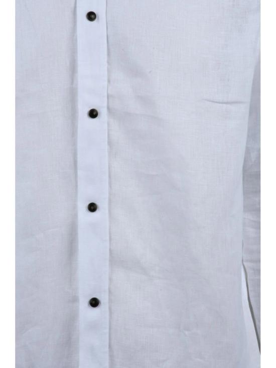 25SS Deuxieme 긴팔 셔츠 흰색 린넨 남성 - DEUXIEME
