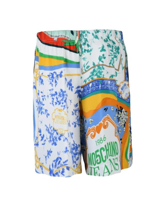 25SS 모스키노 숏팬츠 멀티컬러 크레이프 비스코스 여성 버뮤다 반바지 - MOSCHINO
